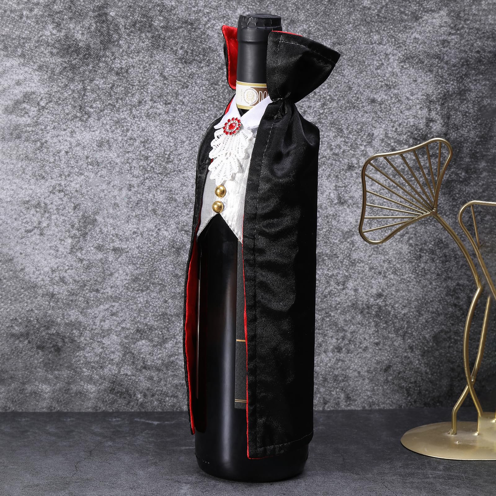 2 Housses De Bouteille De Vin Halloween Vampire - Avec Chapeau, Motif Dracula, Décoration Effrayante Pour Fête