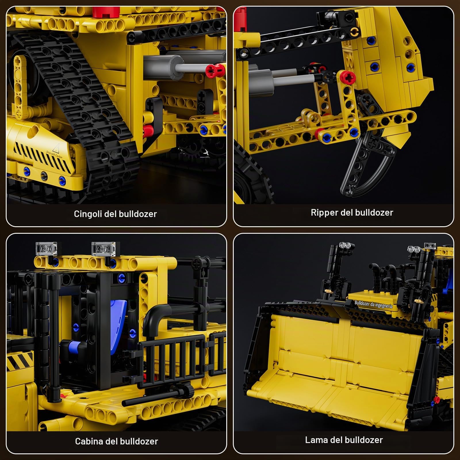 Mould King 15084 Tecnica Telecomando Controllato Bulldozer Costruzione Giocattolo Camion Escavatore Blocchi Da Costruzione APP Telecomando Blocchi Morsetto Regali per 14 + Anni (1508 Parti)