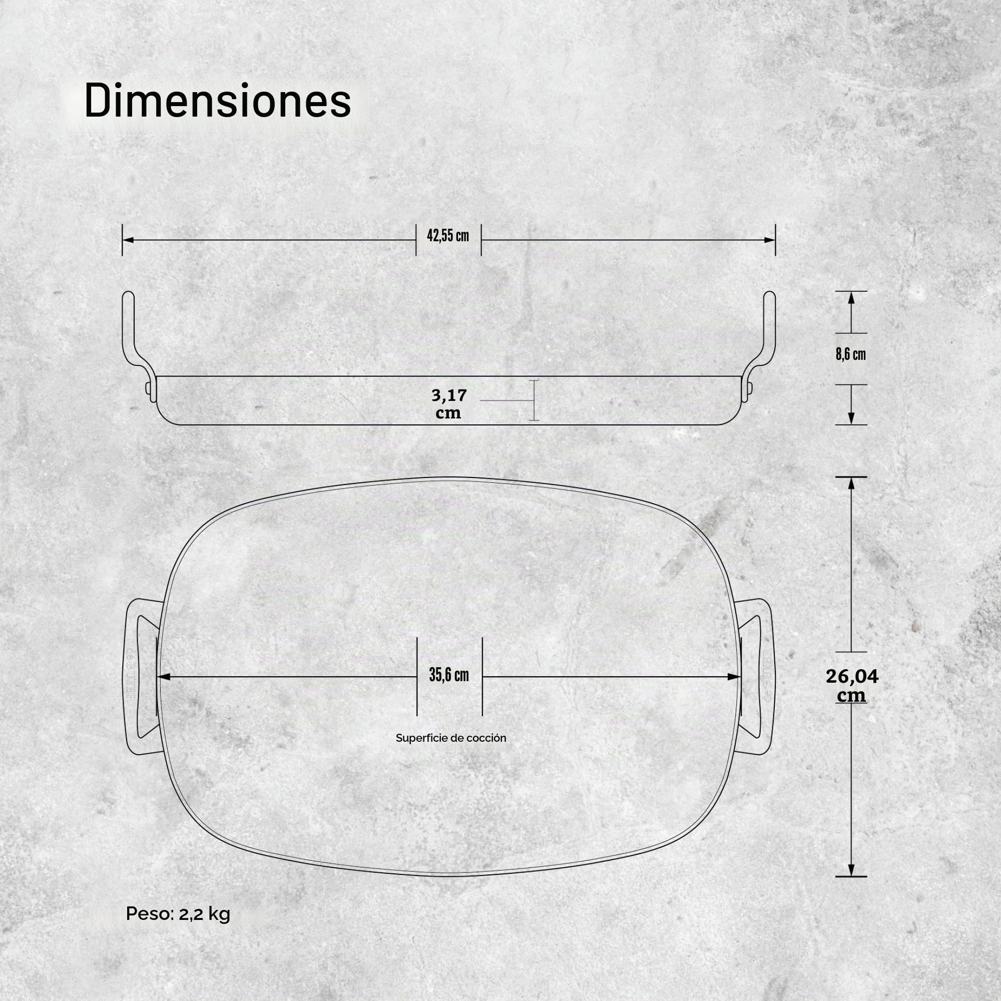 De Buyer, SARTEN GRILL PLANCHA 2 ASAS MINERAL B 38 x 26CM,-5640.02