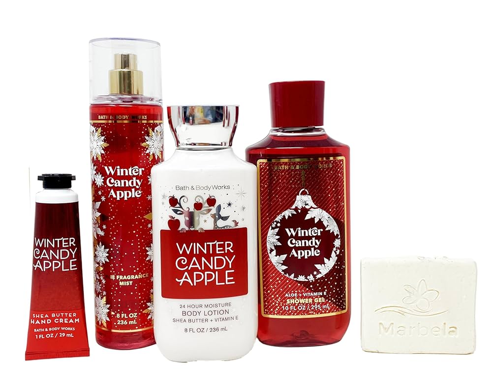 ⑥バスアンドボディワークスWINTER CANDY APPLEボディクリーム3本 Amazon.com : Bath & Body Works WINTER CANDY APPLE 3-piece