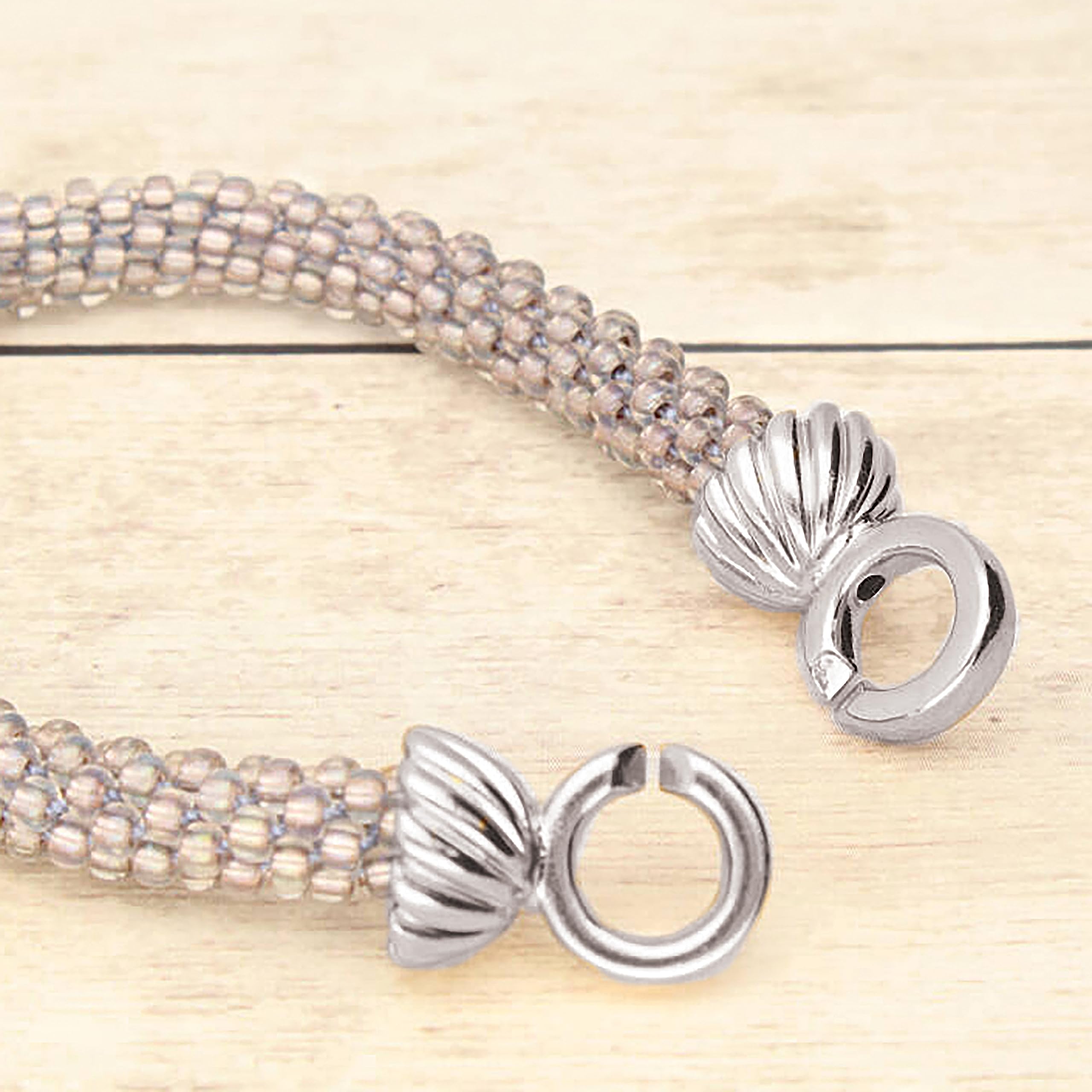 The Beadsmith Klejone zapięcie skręcane – eleganckie elementy – kolor srebrny – 1 sztuka, 35 x 13 mm – komponent do wykończenia lub łączenia bransoletek, naszyjników i ręcznie robionej biżuterii