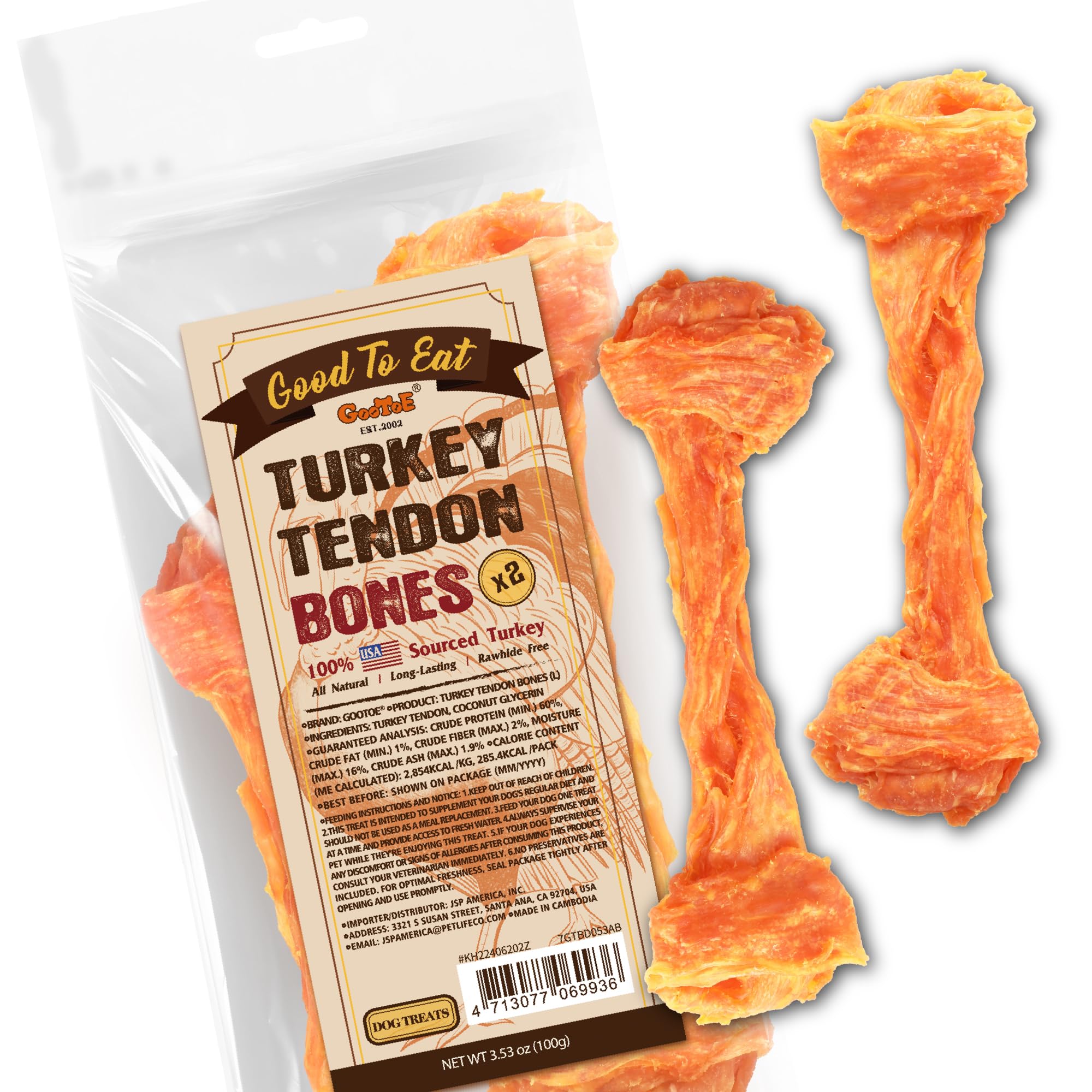 Gootoe Turkey Tendons Dog Treats