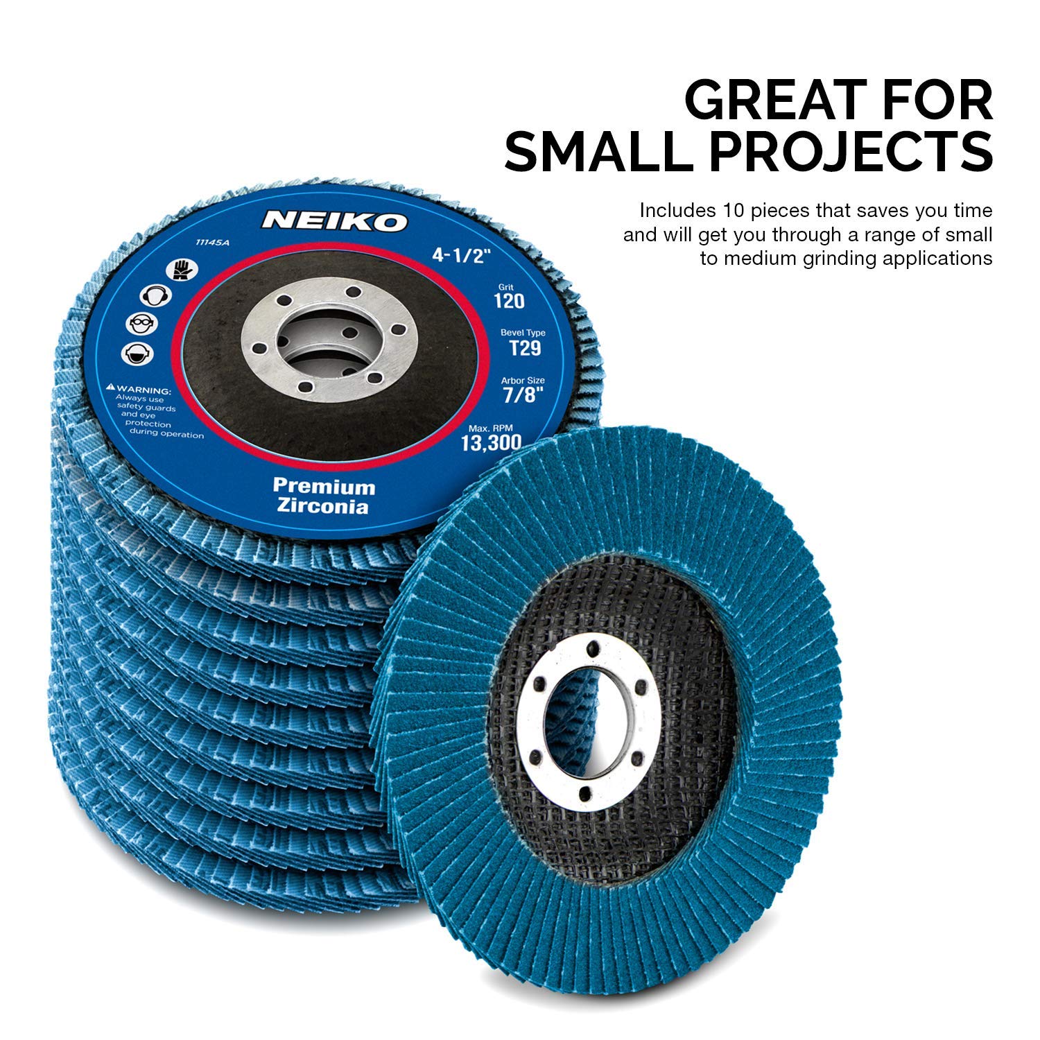 Amazon.com: NEIKO 11145A 10 Pack Zirconia Flap Discs 4-1/2 for