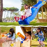 Wickey Tour de Jeu Skyflyer avec Toboggan Vert Pastel 120 et 90 cm et Bâche Vert Pastel, Double Balançoire, Appareil de Jeu pour Le Jardin en Bois - 8
