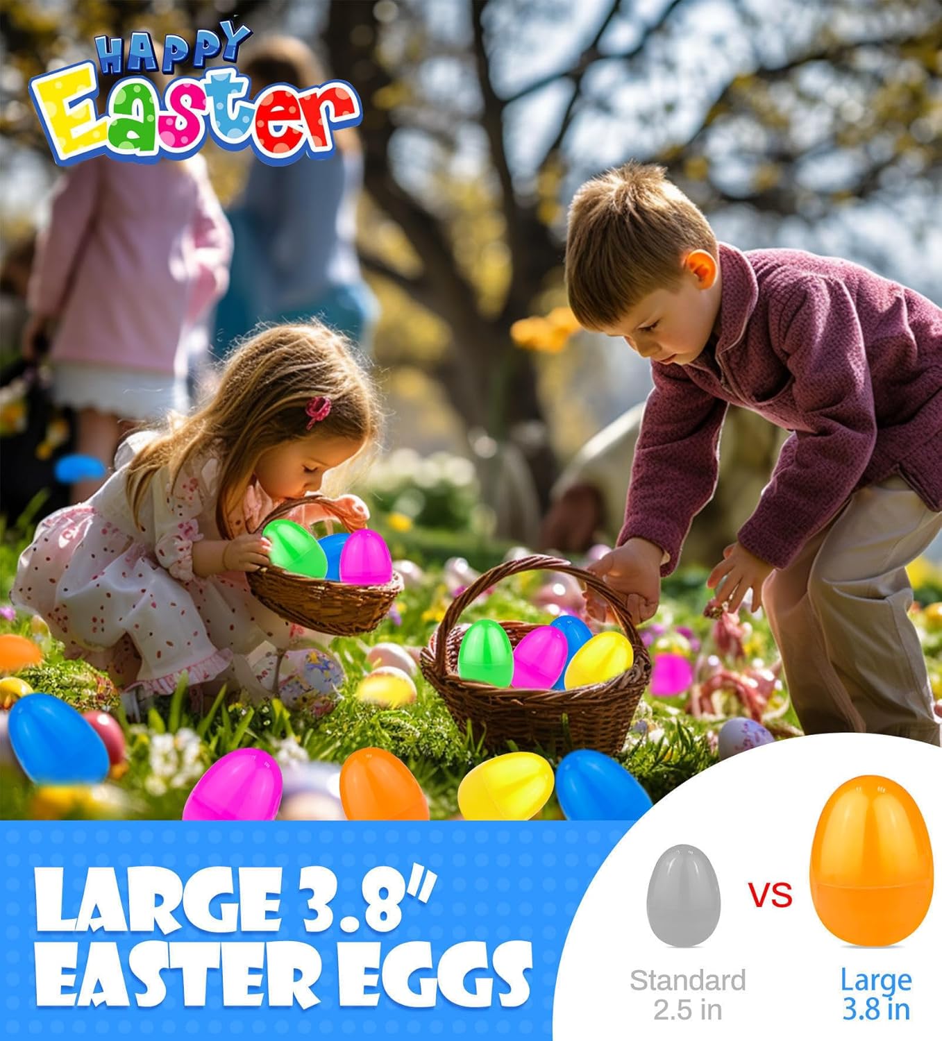 12 Pack 3.8" Jumbo Easter Eggs Filled with Dinosaur Pull Back Construction Vehicles for Kids Toddlers Boys Girls Teens Easter Basket Stuffers Fillers Hunt Classroom Prize Supplies Party Favors Gifts