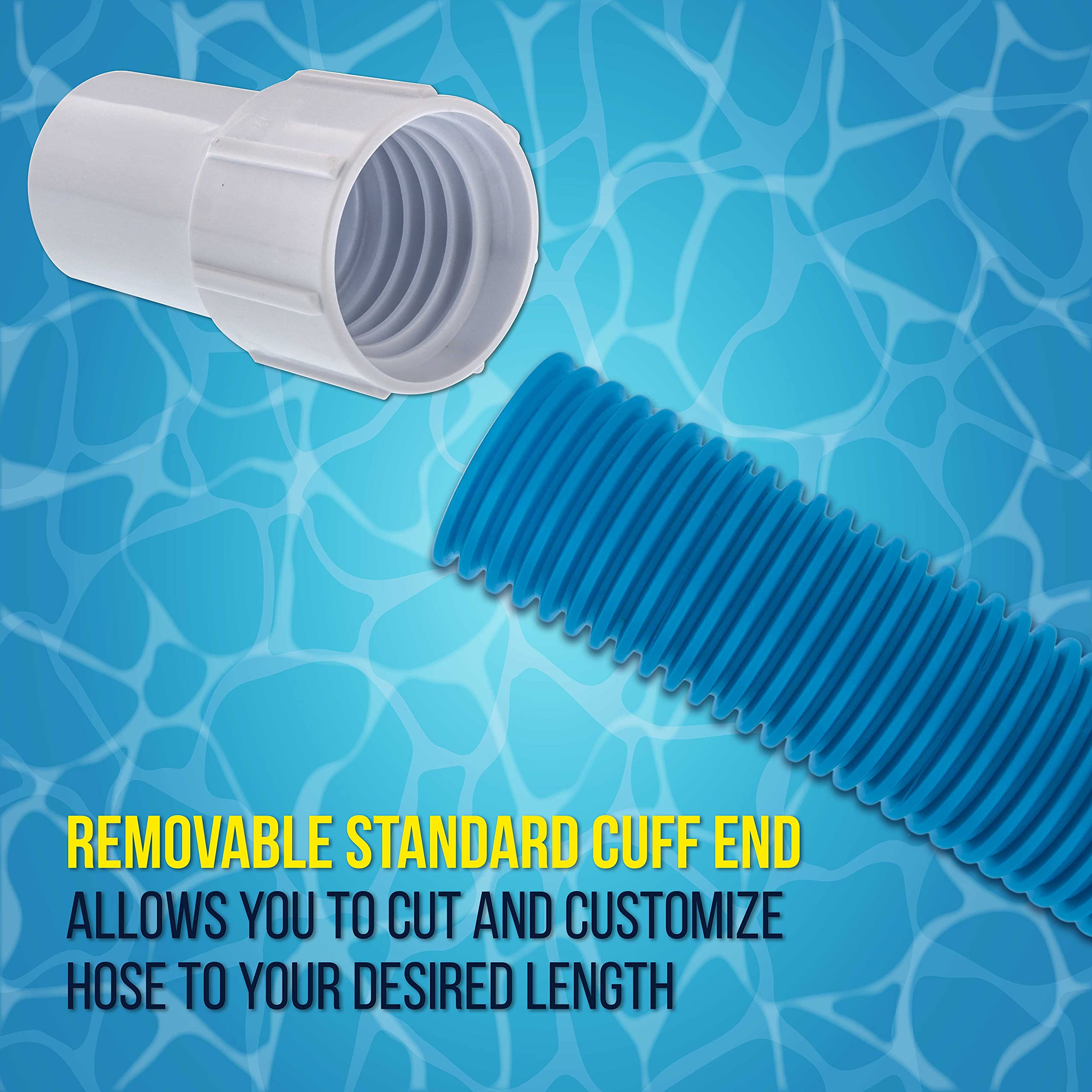U.S. POOL SUPPLY Manguera de vacío profesional para piscina sobre el suelo de 1-1/2 pulgadas x 25 pies con puño giratorio, puño extraíble, corte para adaptarse compatible con bombas de filtro,