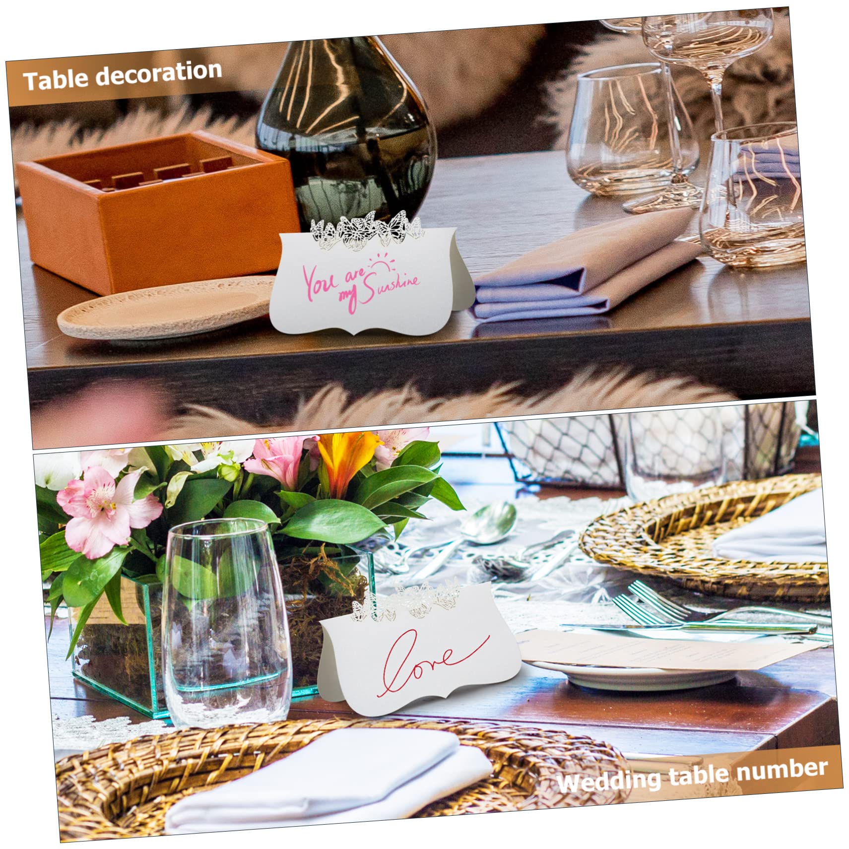 NUOBESTY 150stücke Tischkarten Mit Schmetterlingsdesign Beschriftbare Platzkarten Für Hochzeiten Partys Und Feierlichkeiten Und Karten Cremefarbenem