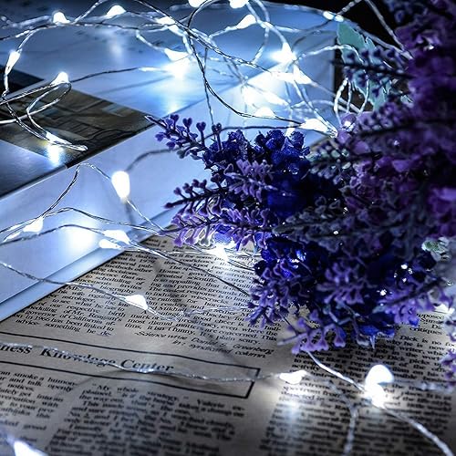 Miniatura 7 de RUICHEN Guirnalda de 500 luces LED de 165 pies, impermeable, regulable, cadena de luces de luciérnaga con control remoto para Navidad, boda, fiesta,