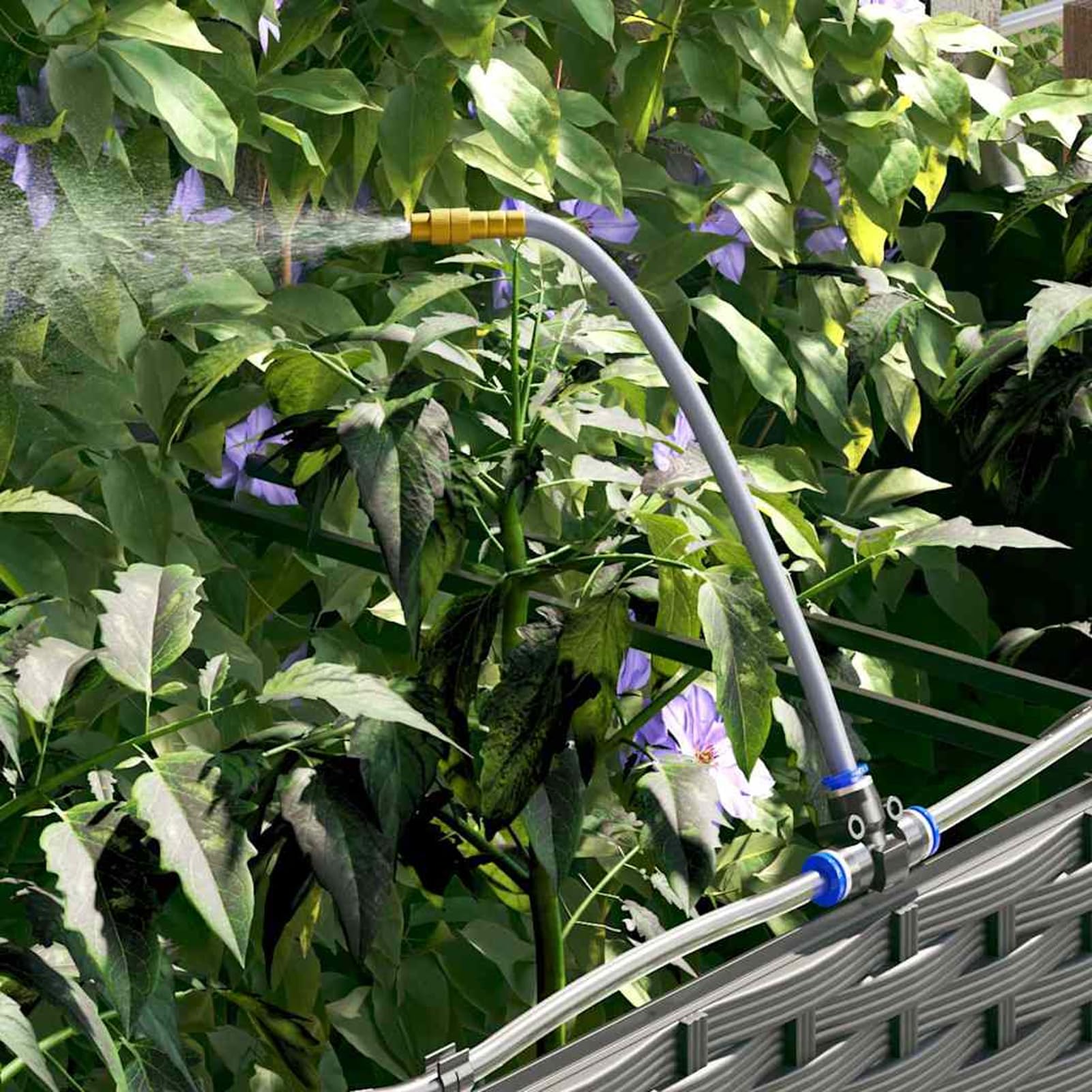 Geecher Vaso da Giardino 4 Pezzi, Sistema di irrigazione Integrato, Dimensioni 160x40x22 cm, Acciaio Nero, fioriera per Esterni per Principianti e Appassionati di Giardinaggio