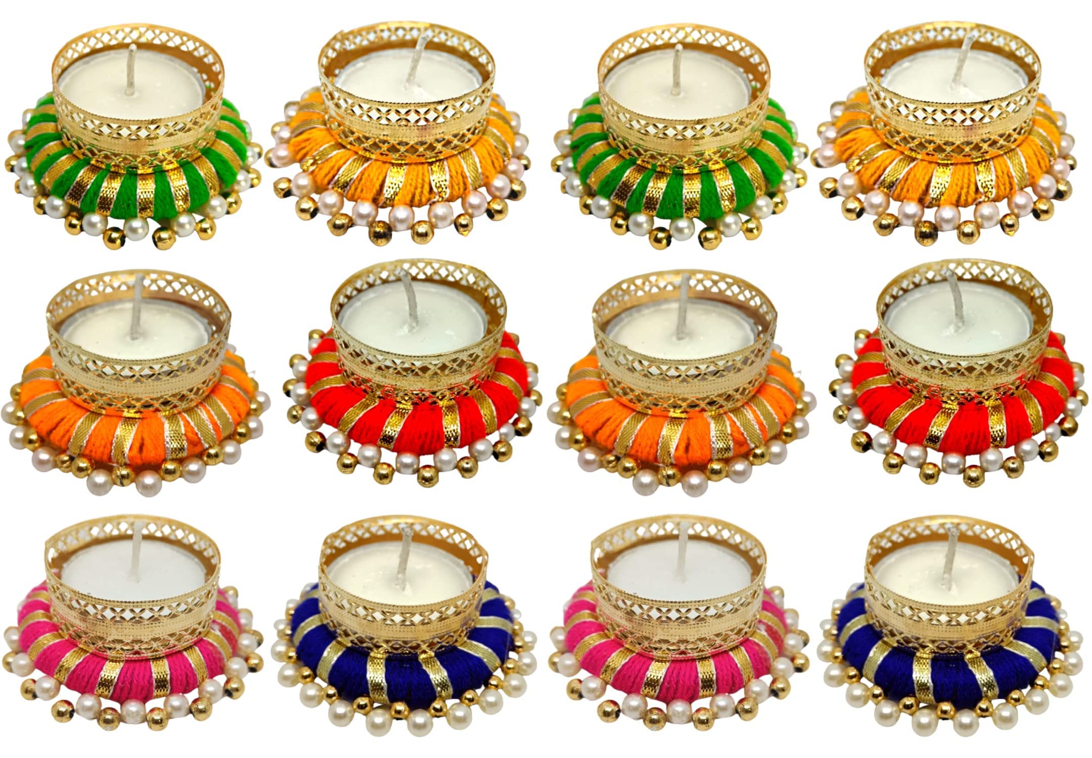 Anishop Mesmerizing Tealight Holder Festive Diya with Pearls/Stones, Diwali Home Decoration Items- Diya Candle Lights, Diyas for puja, Christmas Decorative Diwali Gift -12 Pcs (B0BW422NXP) Amazon Price History, Amazon Price Tracker