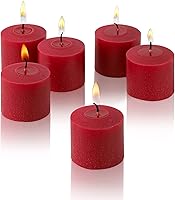 LightInTheDark Apple Cinnamon Scented Votive Candles - 12 Red Pack, 10-Hour Burn Time, Made in USA