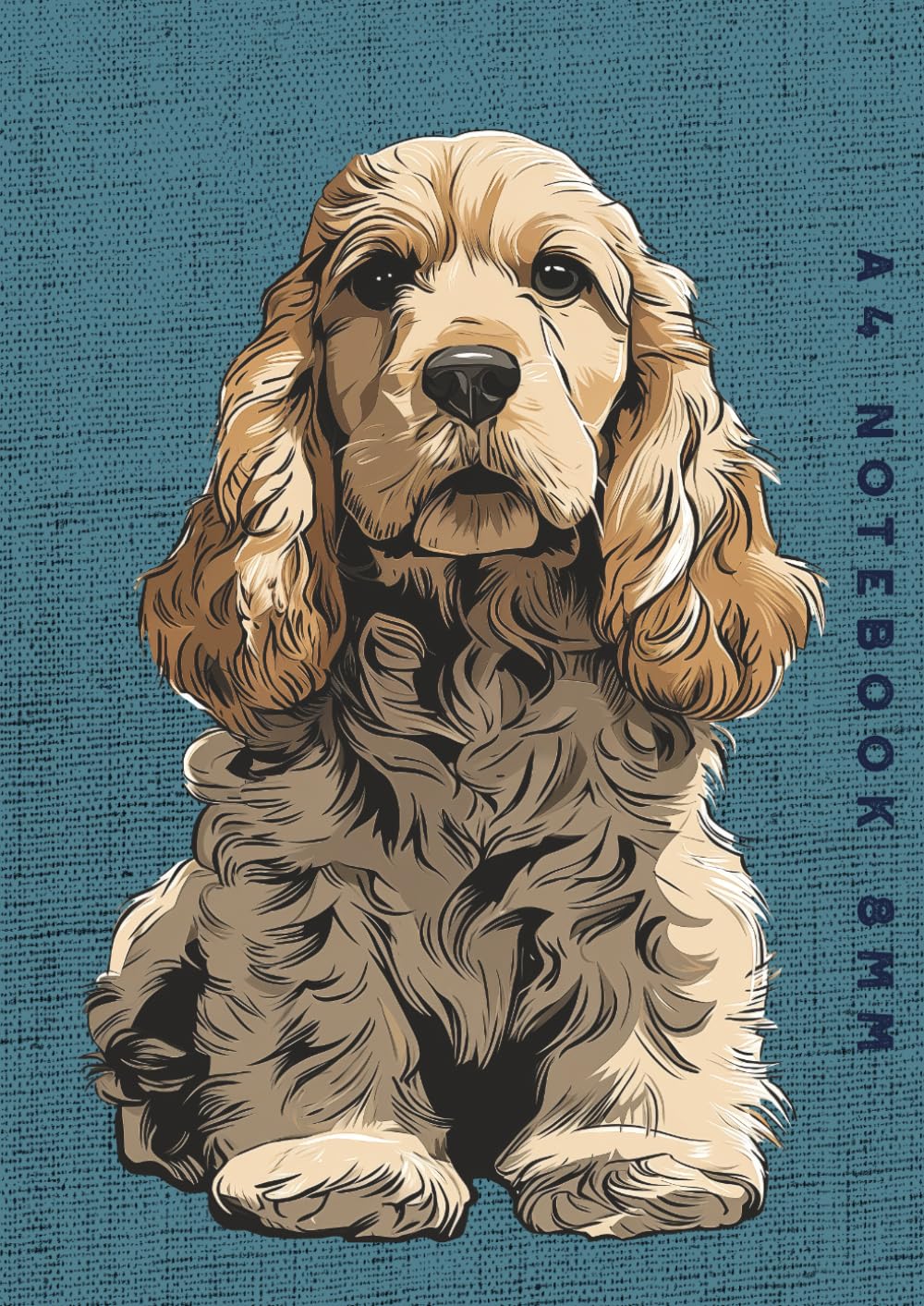 A4 Notebook 8mm: Cocker Spaniel Dog Lined Exercise Book
