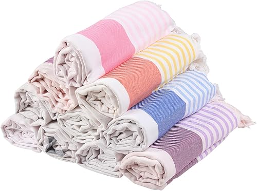 10 toallas de playa turcas de 39 x 71 pulgadas grandes toallas turcas de piscina de secado rápido sin arena toallas de viaje de algodón turco