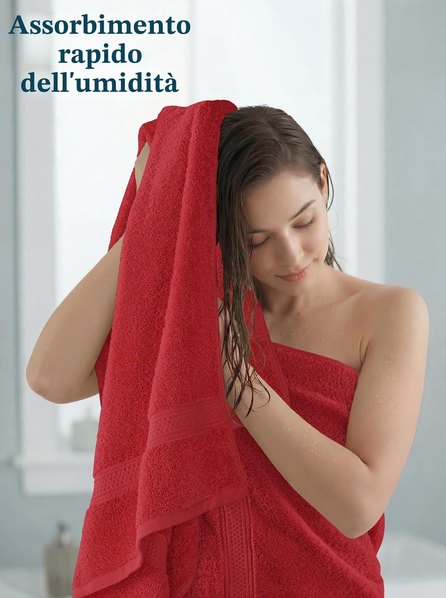 Utopia Towels - Set di 4 teli da bagno di alta qualità (68,6 cm x 137,2 cm), 100% cotone filato ad anello, 600 g/m², leggeri e altamente assorbenti, asciugatura rapida, perfetti per l’uso quotidiano