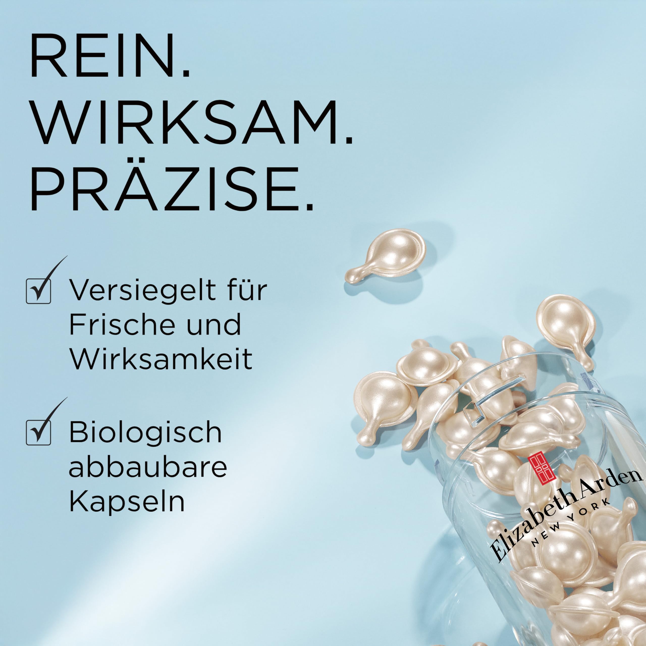 Elizabeth Arden – Hyaluronsäure + Peptide Ceramide Kapseln, feuchtigkeitsspendendes & aufpolsterndes Serum mit multimolekularer HA, seidig-leichte Formel für glattere prallere Haut, für alle Hauttypen