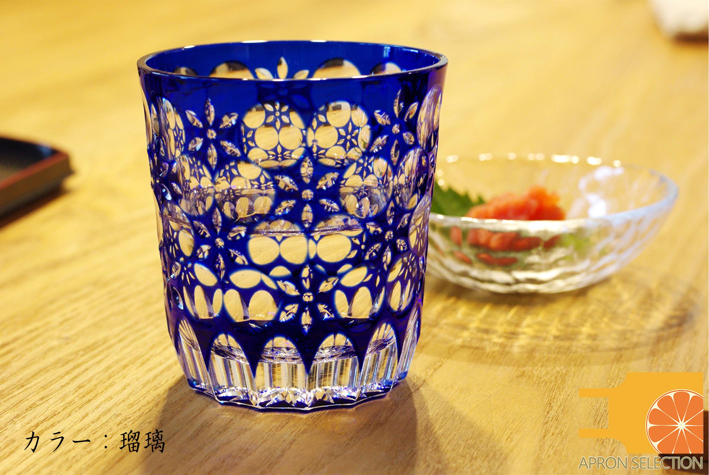 杉柾目箱入り伝統工芸品、江戸切子、ウイスキーグラス／ソーサーの5点セット 杉柾目箱入り伝統工芸品、江戸切子、ウイスキーグラス／ソーサー