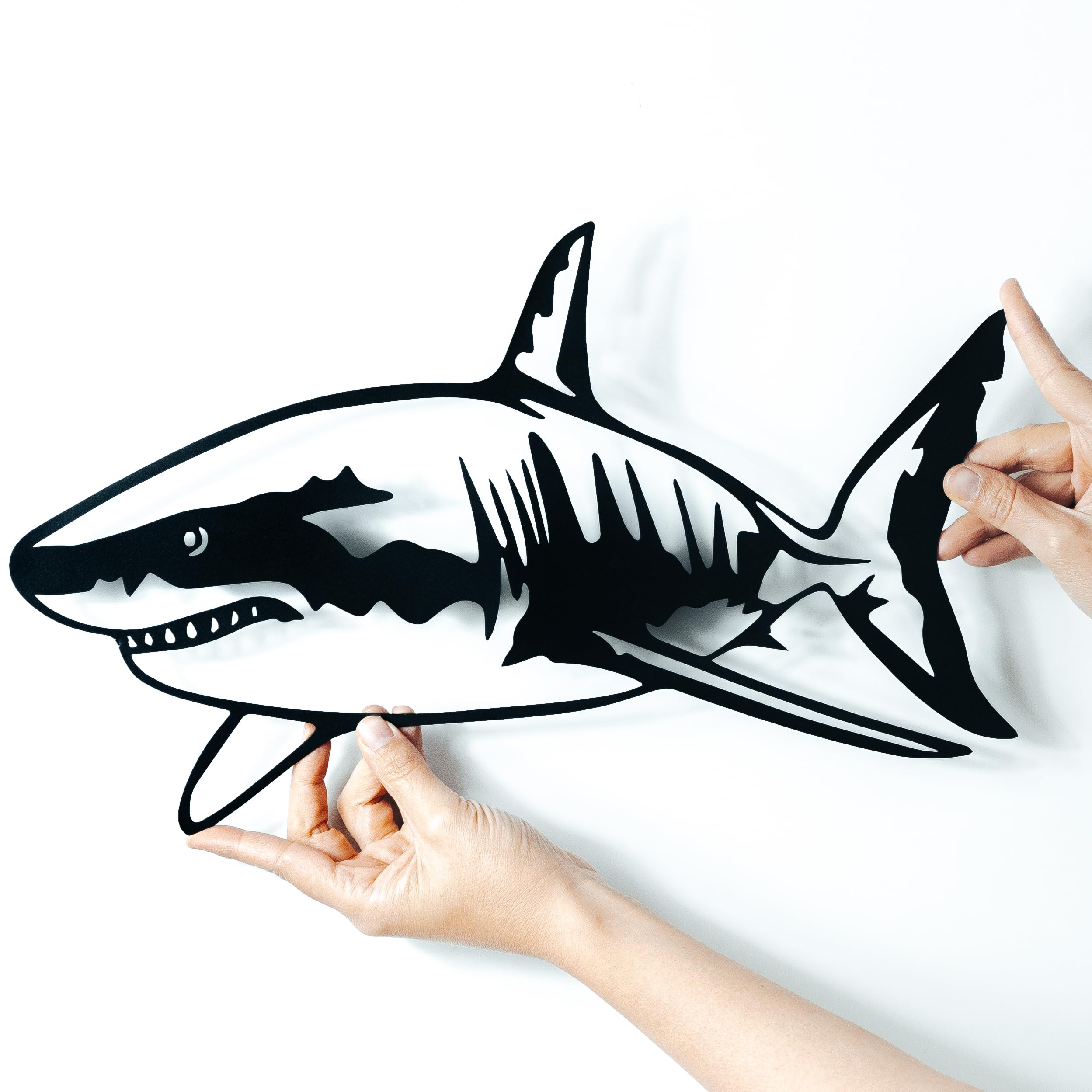 keluly Metal Decoration Floating Wall Sculpture with Shadows Steel (Shark, 43 x 31 cm.), 43L x 31W cm - Image 3