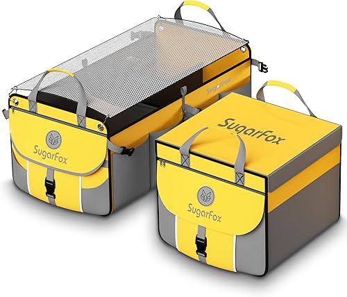 Organizador de maletero de automóvil para SUV, 63 L + 26 L, almacenamiento modular, resistente, plegable, impermeable, cubiertas suaves y duras,