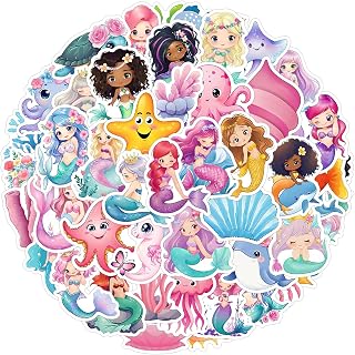 ステッカーセット PVC材質 防水 再利用 色が鮮 かわいいアニメ 可愛い おしゃれ 漫画シール (マーメイド-1150)