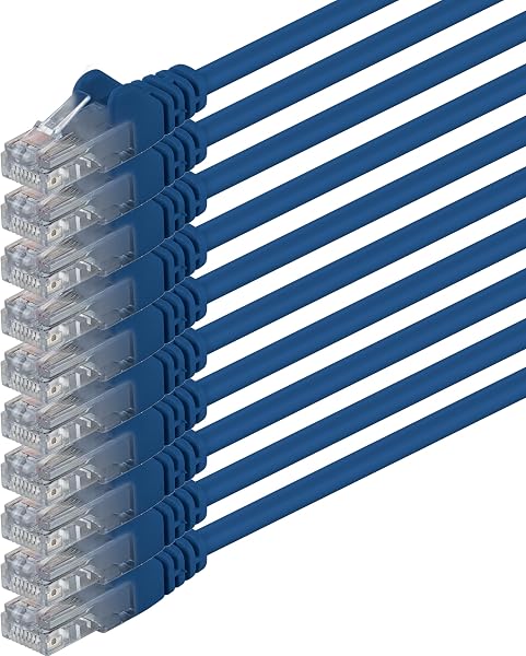 1aTTack.de 10x 5m Câble Réseau Cat6 Cat 6 - RJ45 Ethernet LAN DSL Routeur Modem - Gris - 1