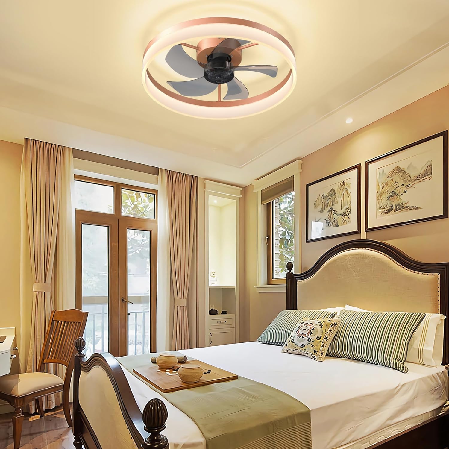 Modern Dimmable LED Ceiling Fan with Remote Control for Efficient Airflow and Adjustable Lighting