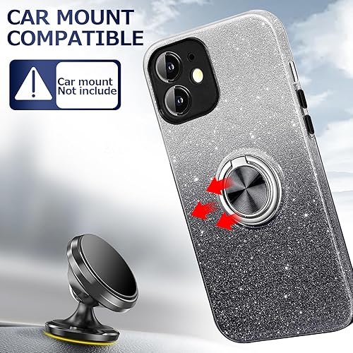 Miniatura 5 de Funda para Samsung Galaxy S23 Ultra 5G con soporte de anillo magnético, purpurina brillante, para niñas y mujeres, cubierta de TPU y funda