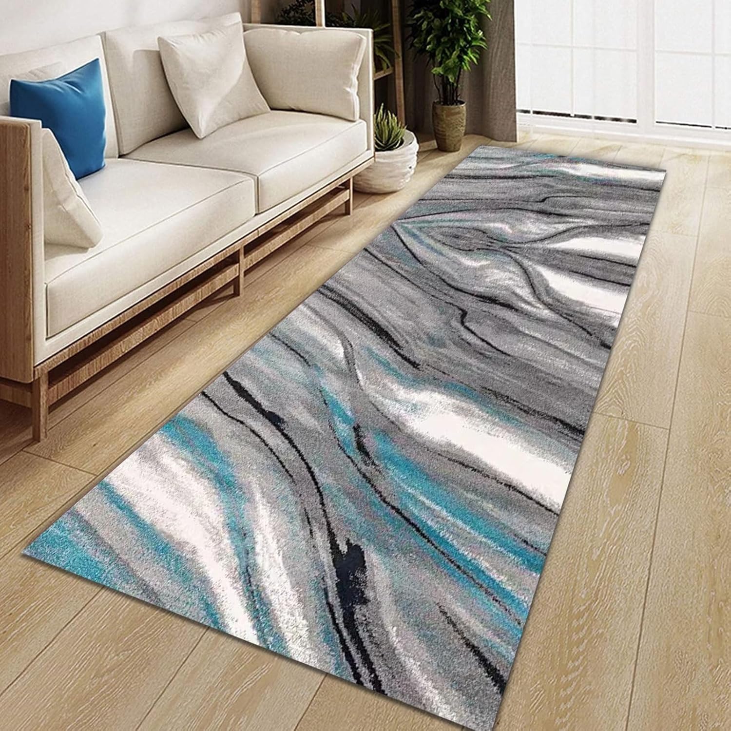 Luyckfrazy Hallway Runner Rug Non Slip Washable Long Carpet, Black Rubber Backed Very Long Hallway Hall Runners Narrow Rugs, Soft Durable Floor Mats - Custom Length (Size : 2 ft × 3.3 ft)