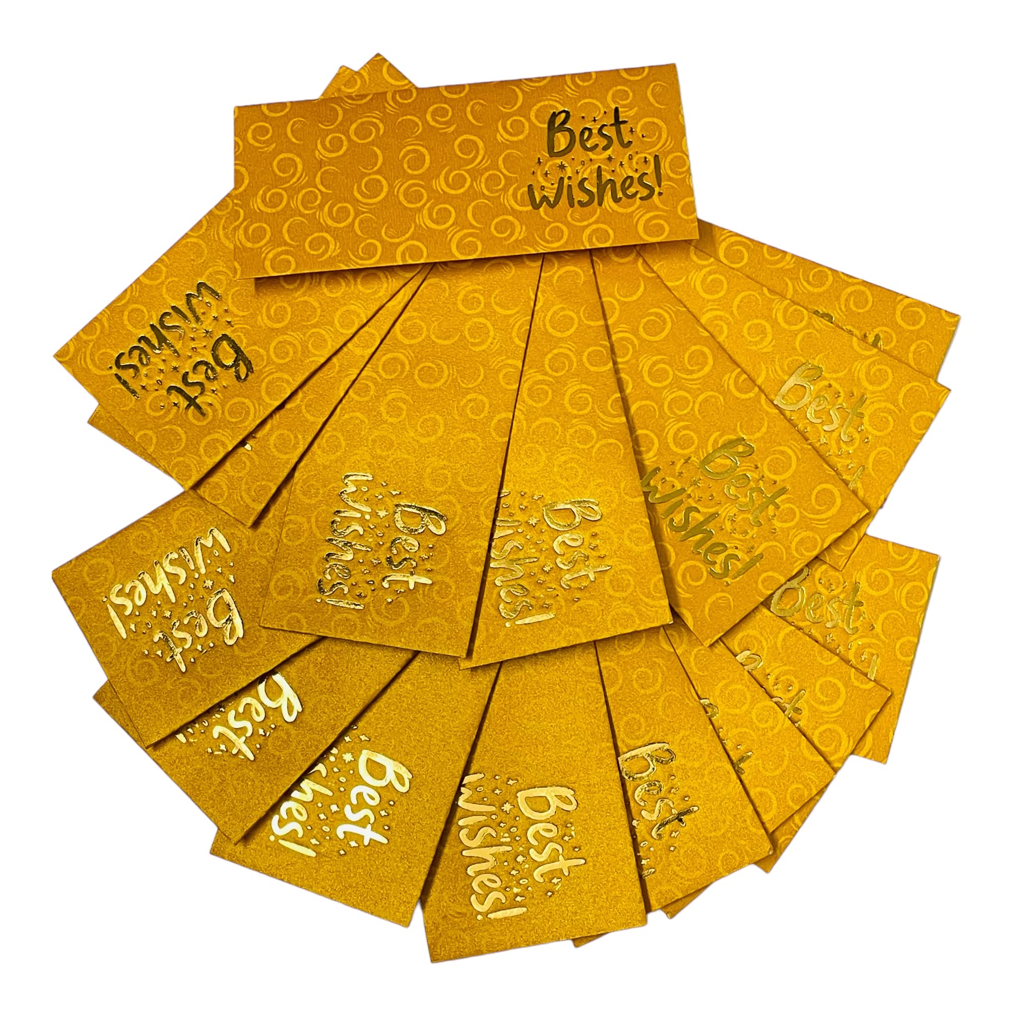 KRIWIN Paper Pack of 25 Rectangle Shape Best Wishes Sagan Gift Envelopes for Weddings, Birthdays, Baby Shower, Anniversary (Mustard)