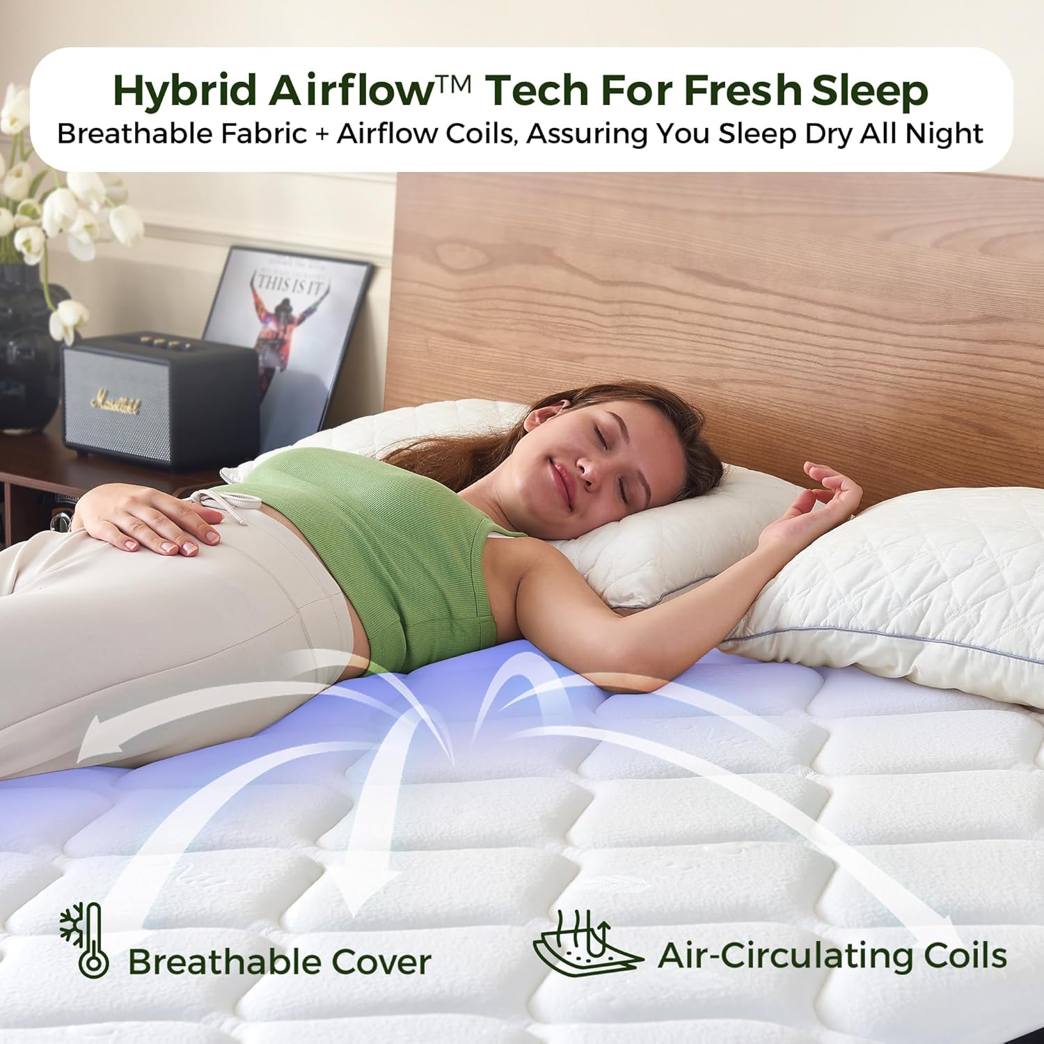 12 Inch Queen Mattress in a Box: Hybrid Queen Size Mattresses for Back Pain Relief, Memory Foam Queen Bed Mattress with Pocket Springs for Motion Isolation, Edge Support, Medium Plush, CertiPUR-US - Image 6