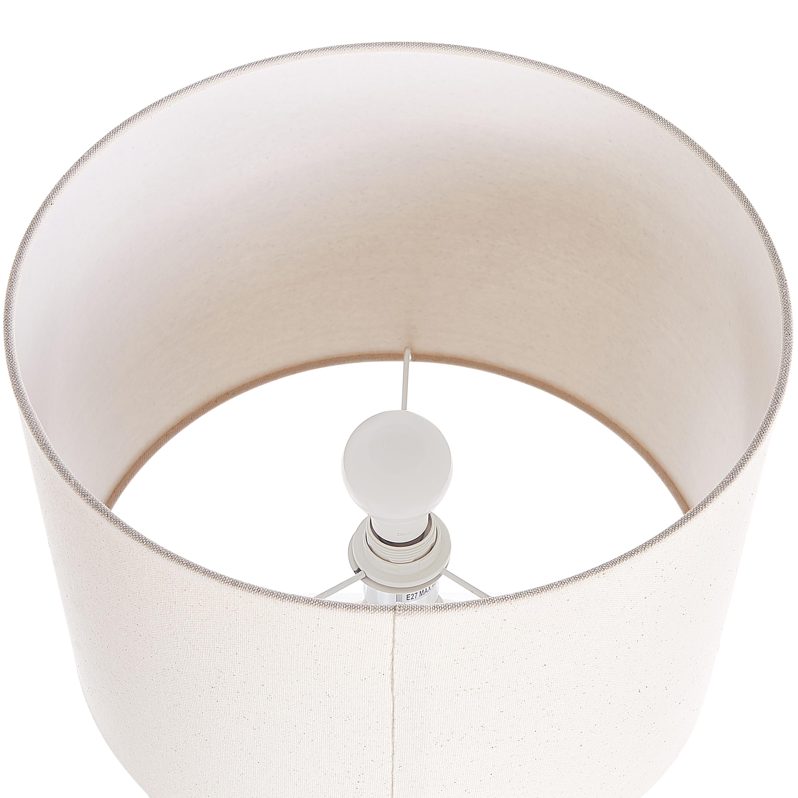 Beliani Lámpara de mesa de cerámica blanco beige claro 58 cm pantalla tela art déco Venta