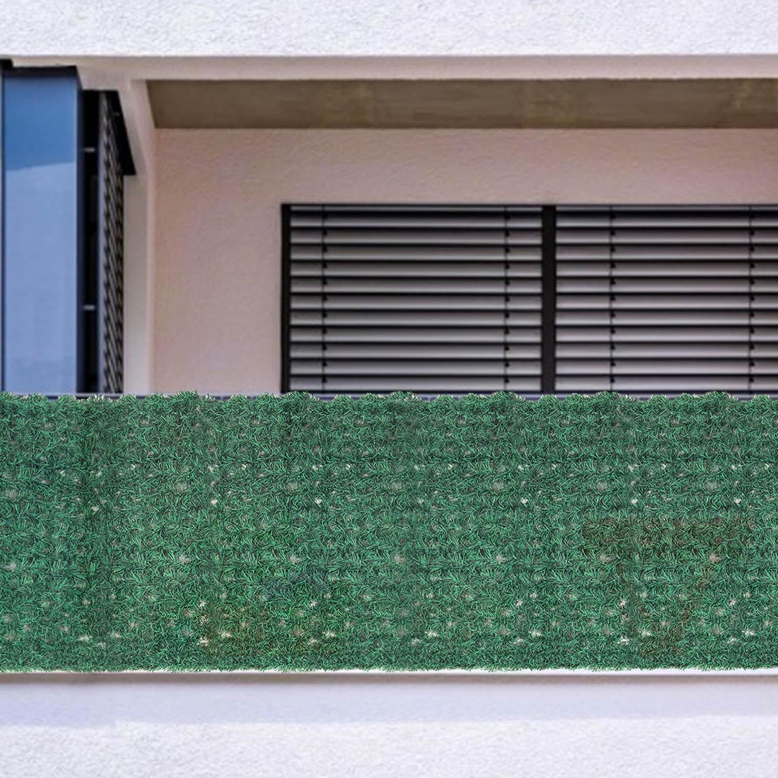 Sztuczne Ogrodzenia Balkonowe Ivy - Green Ivy Fences Osłony poręczy ekranowych | 0.5x2m sztuczny żywopłot ogrodzenie ekran zasłaniający bluszcz ogrodzenie zasłaniające prywatność na wystrój podwórka p