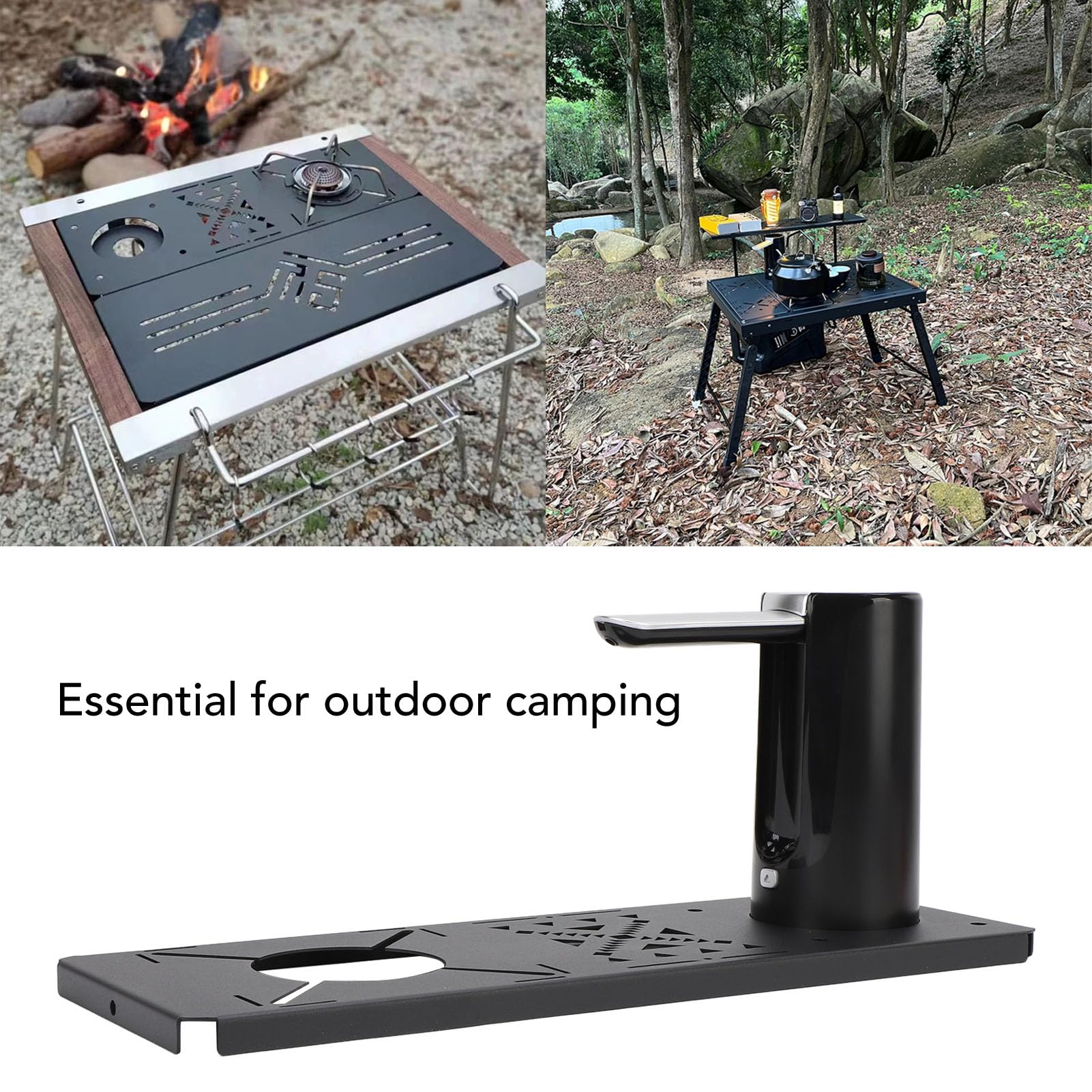 Mesa Camping con Tablero y Bolsa de Almacenamiento
