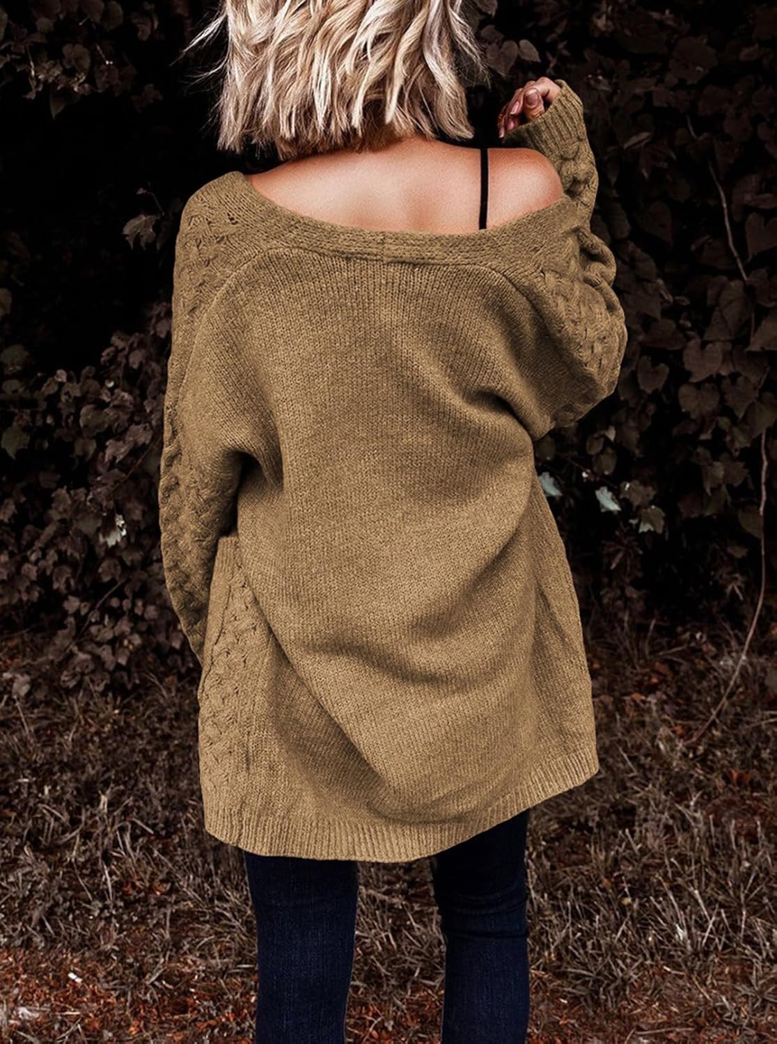 Dokotoo Women's 2026 Fashion Casual Open Front Long Sleeve Chunky Cable Knit Cardigans Sweaters Outerwear Coats with Pockets - Image 4