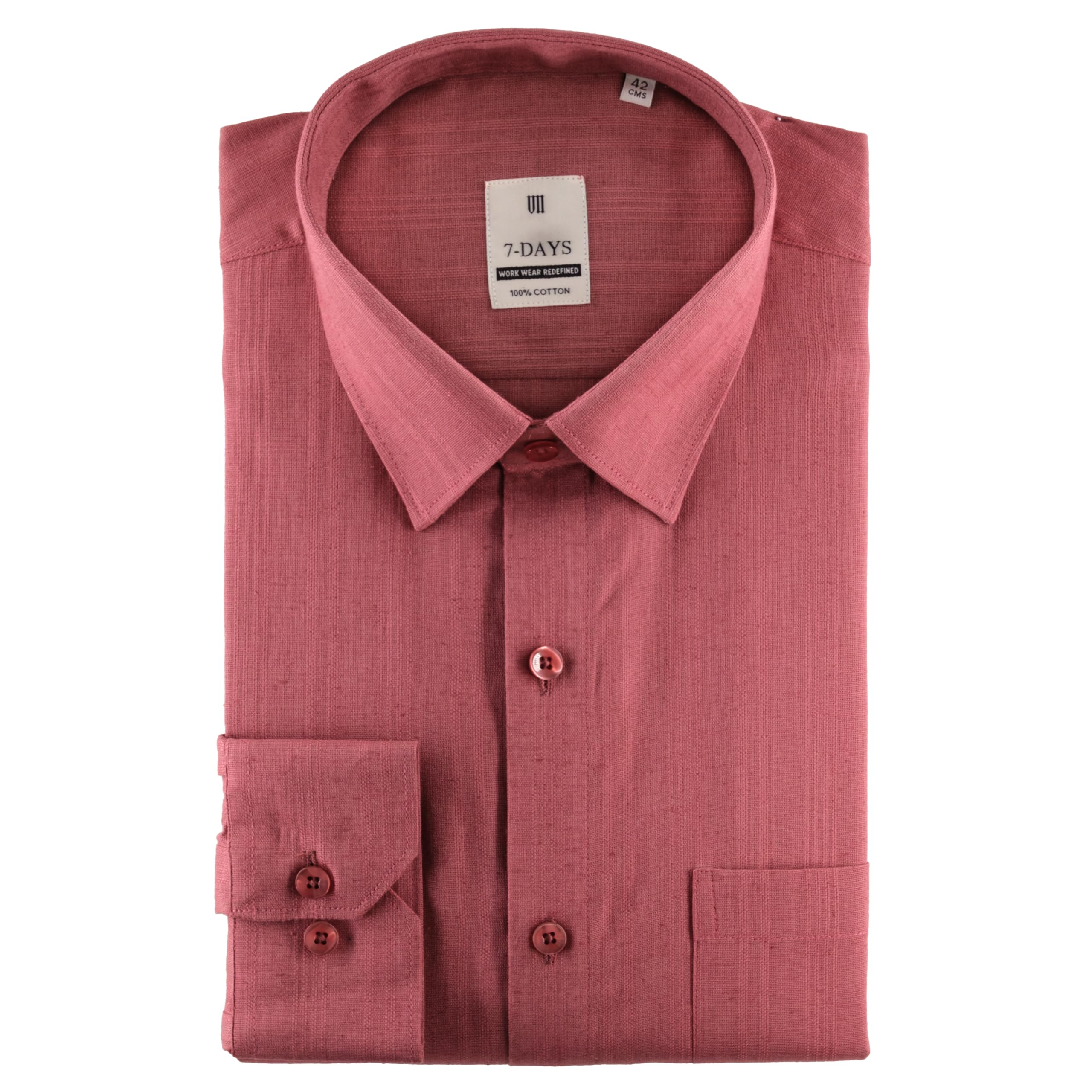 7-days Men's Premium Formal Shirts – Regular Fit, Full Sleeve, 100% Pure Cotton, Self-Design, with Pocket - Stylish Office Shirts for Men-picture-56
