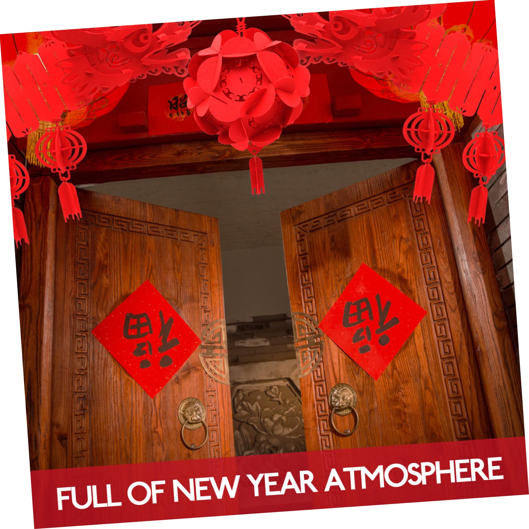 TOPBATHY 2 Sätze Chinesische Neujahrsdekoration deckenverkleidung Living Room Decoration rote Girlande Frühlingsfest Szene Anhänger hochzeitsdeko Frühlingsfest-Drachen-Anhänger Vlies