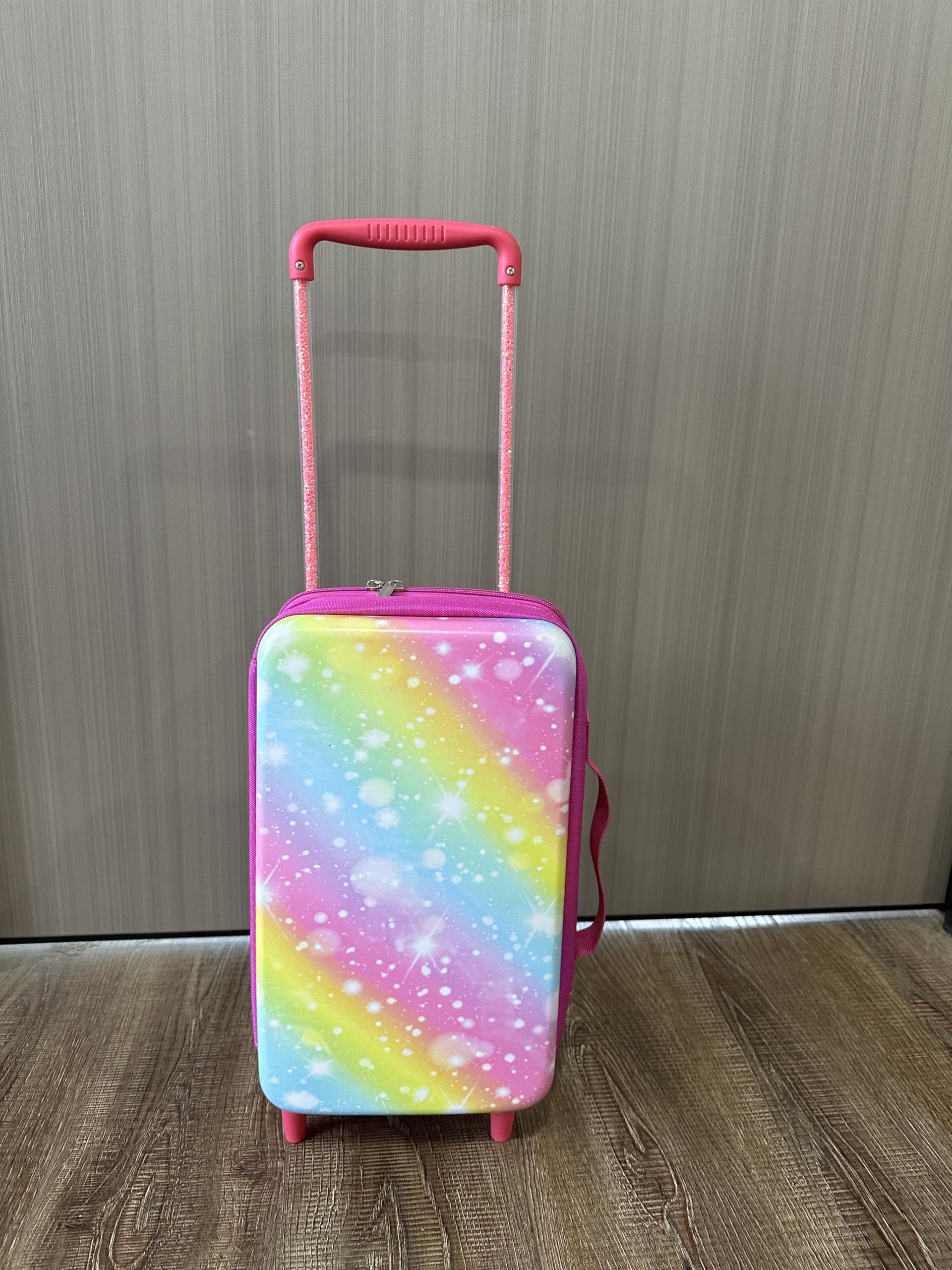 LININYHAO Travel Rolling Backpack for 12-Inch Dolls, Storage Organizer Case with Display Pockets for Doll Clothes and Accessories, Bag Only (Rainbow)