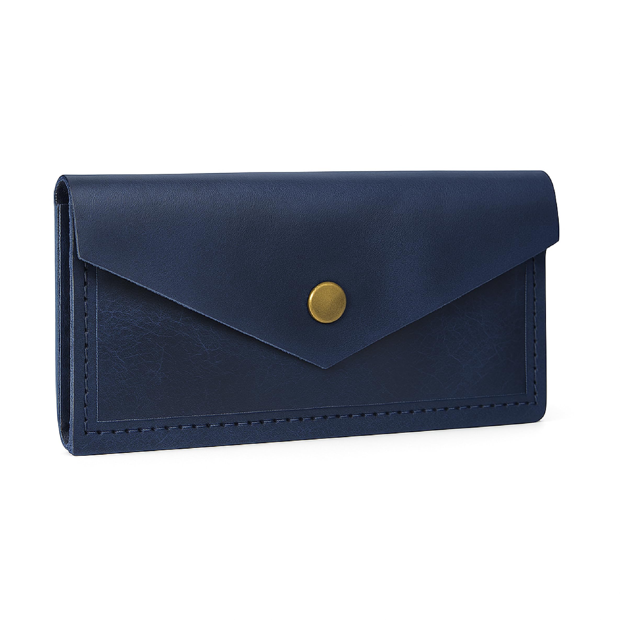 Blue Leather Cash Envelopes for Money Pouch Currency Holders - Soft Leather Money Bag Mobile Holder for Travel - Genuine Leathers Wallets for Women Money Bag - Travel Money Pouch Cash Holder