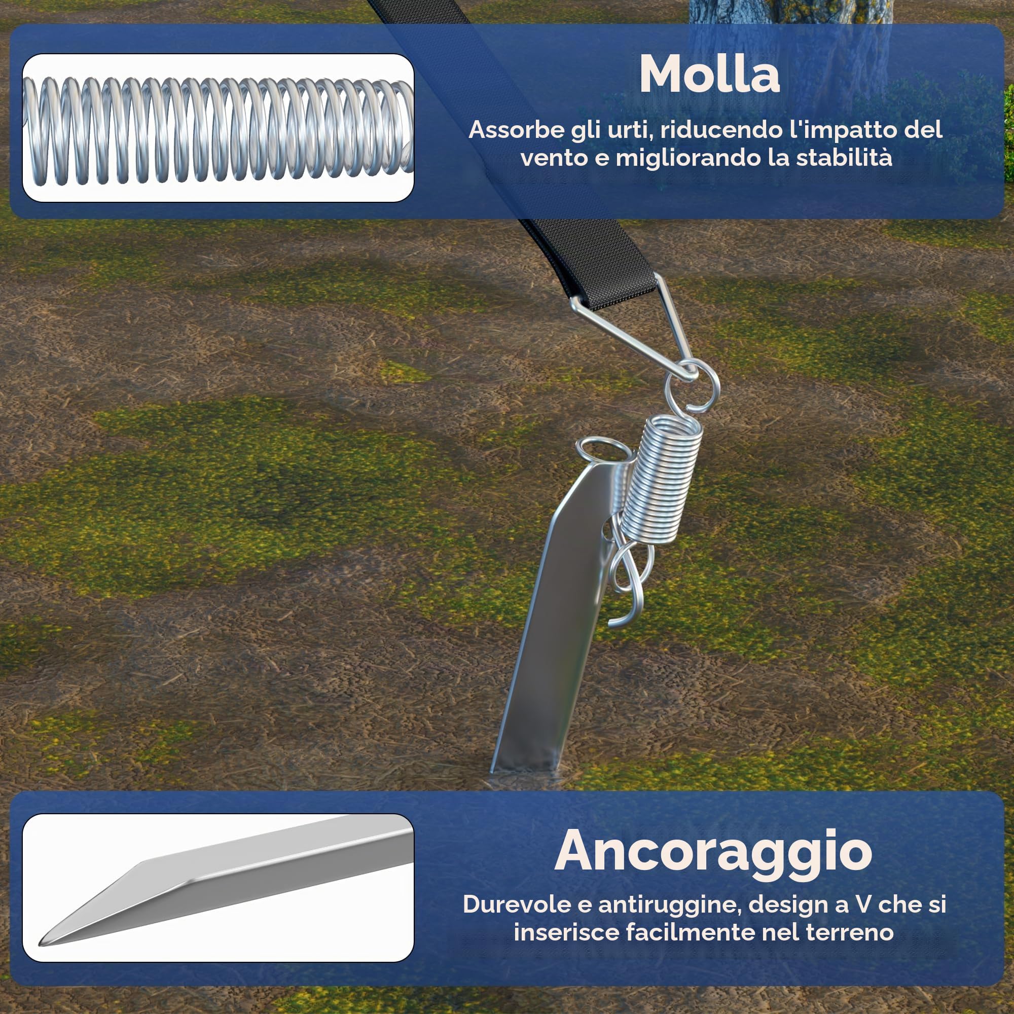 Storm Strap Set per Canale a C per tende da campeggio, Kit di fissaggio tenda da sole, Kit di fissaggio laterale tenda da sole RV per Fiamma/Thule Omnistor/Altri tenda da sole Binario C Canale