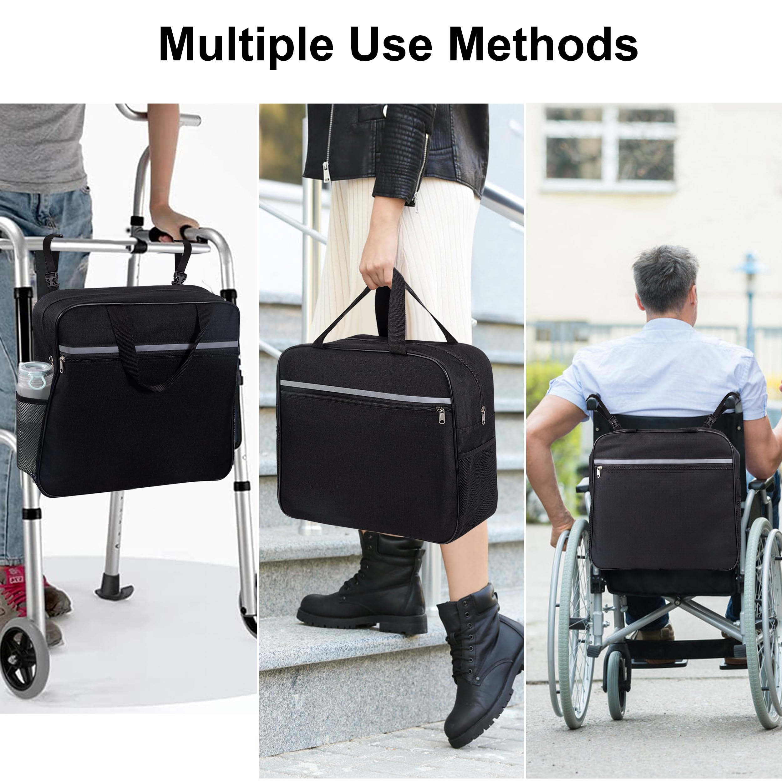 Bolsa para Silla de Ruedas Gran Capacidad Mochila para Silla de Ruedas Oxford Impermeable Bolsa de Almacenamiento para Silla de Ruedas Mochila Silla de Ruedas