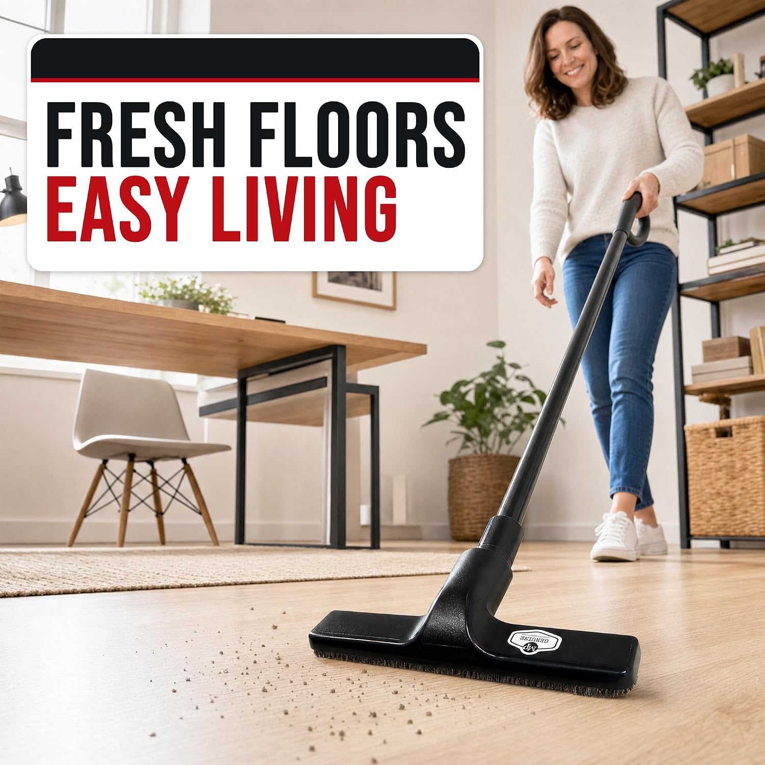 MP Maresh Products Floor Brush Attachment - Horsehair Brush, Black, 10 inch
