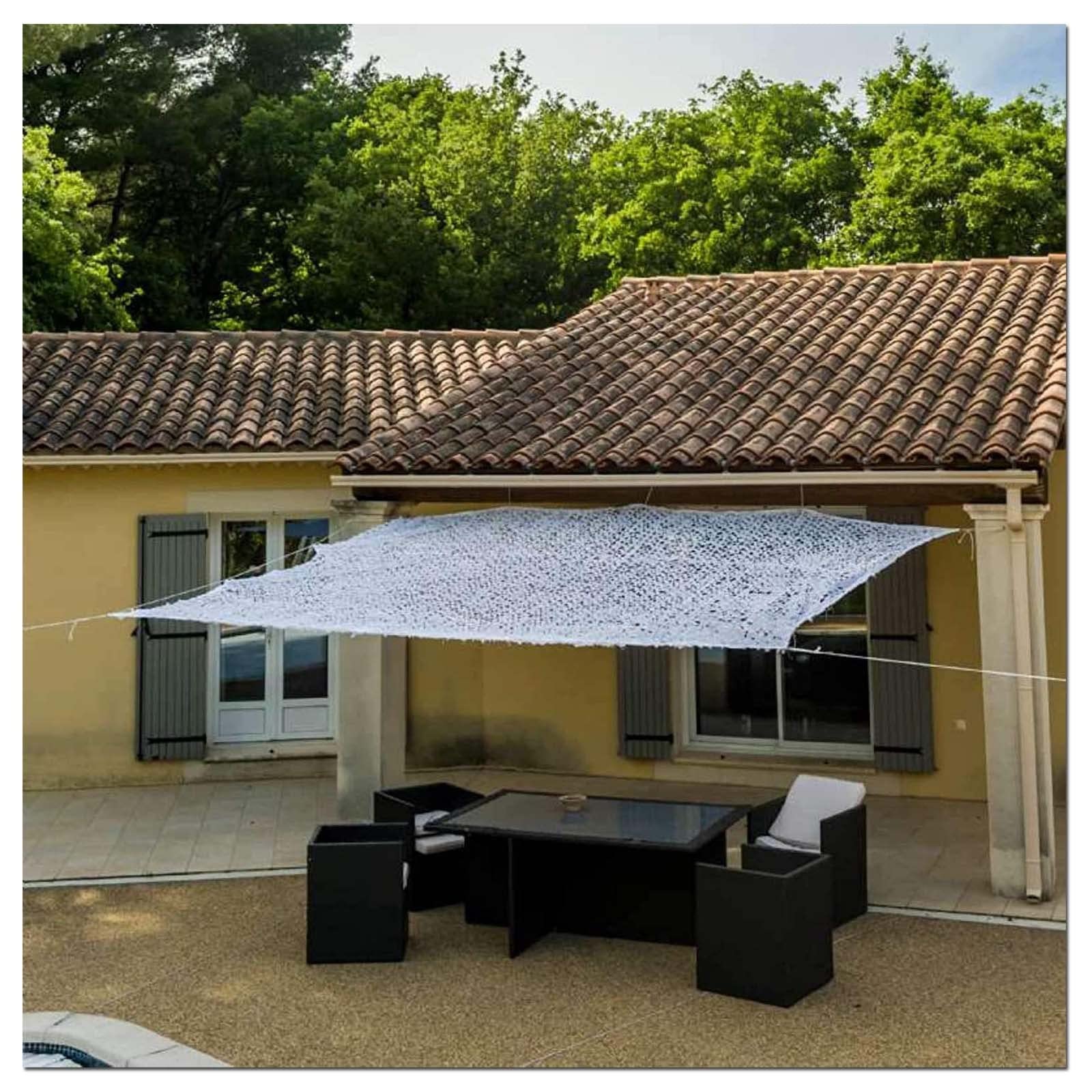 Red de camuflaje blanca,red de camuflaje for niños,red de camuflaje reforzada,protección UV,para piscina al aire libre,jardín,patio,observación de aves,caza,pesca,red protectora,Blanco(7x7m(23x23ft))