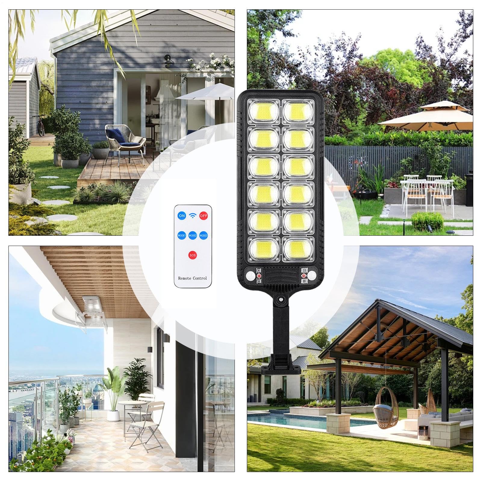 Luminaires Solaires Pour Rues Étanche Lampe Jardin | Dispositif D'éclairage Étanche Pour Terrasse Allées Parking