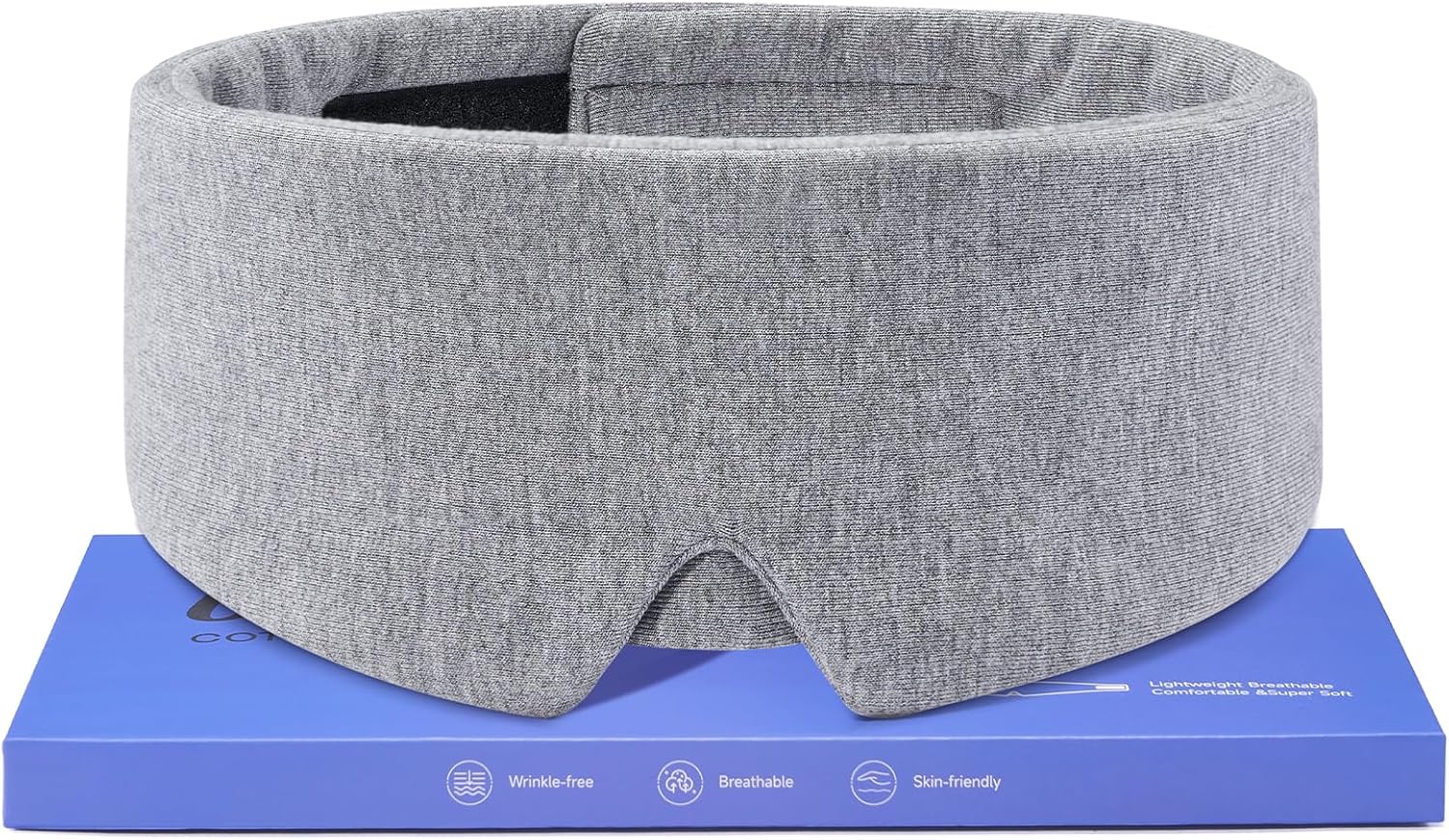 Umisleep Utral-Comfortable & Soft Sleep Mask, Light Blocking Modal Cotton Eye Mask for Sleeping, Adjustable Blindfold for Side Sleepers, Breathable Eye Covers with Wide Band for Women & Men (Grey)