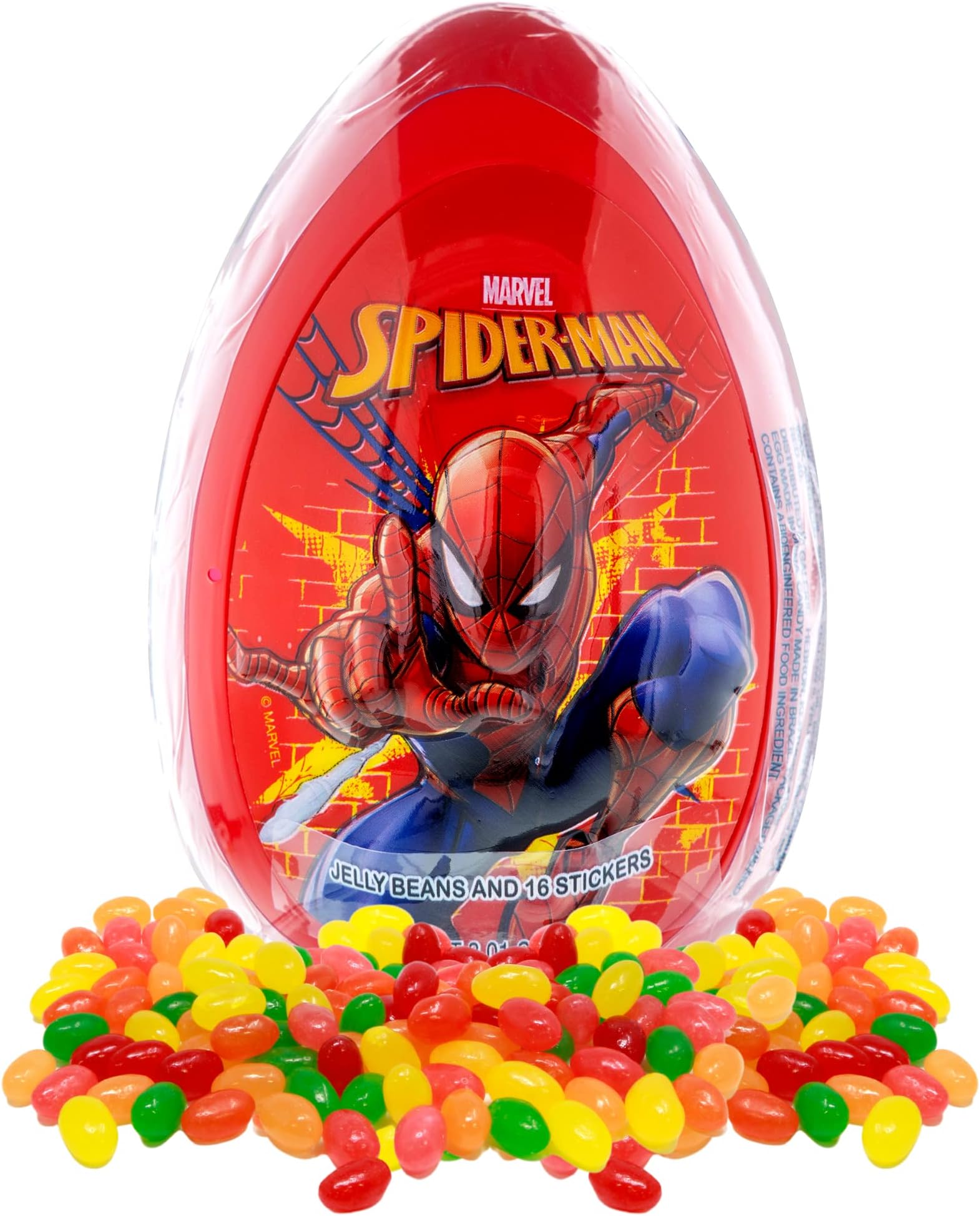 Galerie Spiderman Jumbo Egg, Jelly Bean Candy Filled Container, Easter Basket Stuffer and More, 3.01 Ounces, 1 Count