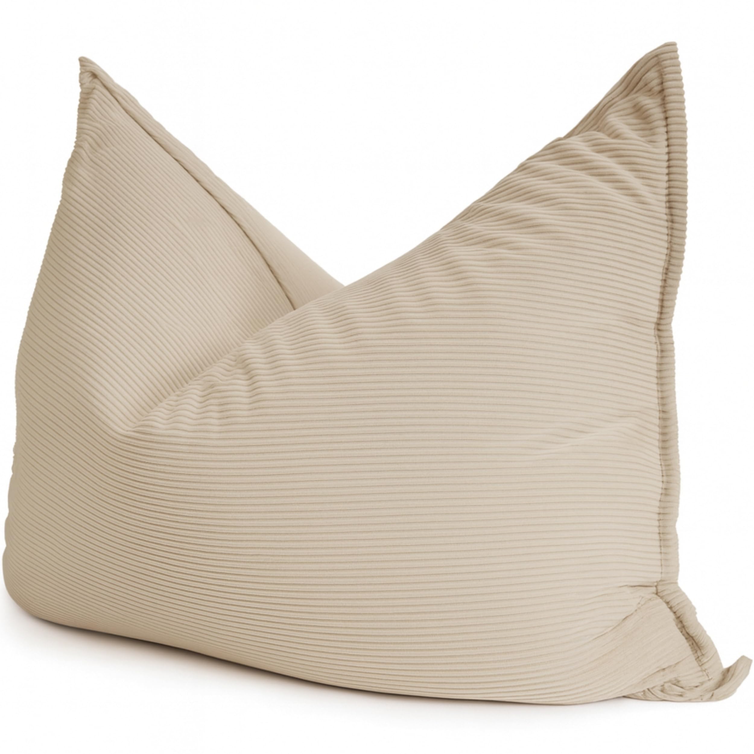 bananair - Sitzsack XXL aus Cordstoff für Kinder und Erwachsene, Weich und Bequem, Maschinenwaschbarer Bezug - Sitzsack mit Füllung, Giant Bean Bag, Puff, Bodensofa (180x140 cm, Beige)