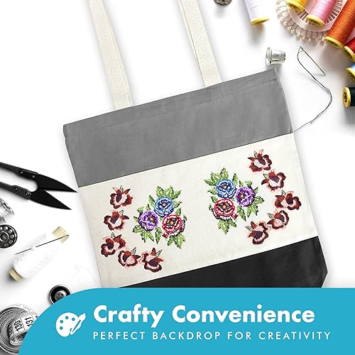 Miniatura 6 de Simply Green Solutions Bolsas de lona de tres tonos, bolsas de tela de algodón personalizables con asas, bolsa de lona lisa cosida y teñida de 3