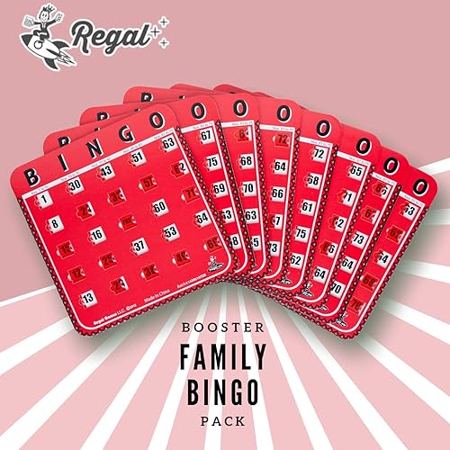 Miniatura 2 de Regal Bingo - Paquete de expansión de tarjetas de bingo familiar, rojo, 8 tarjetas