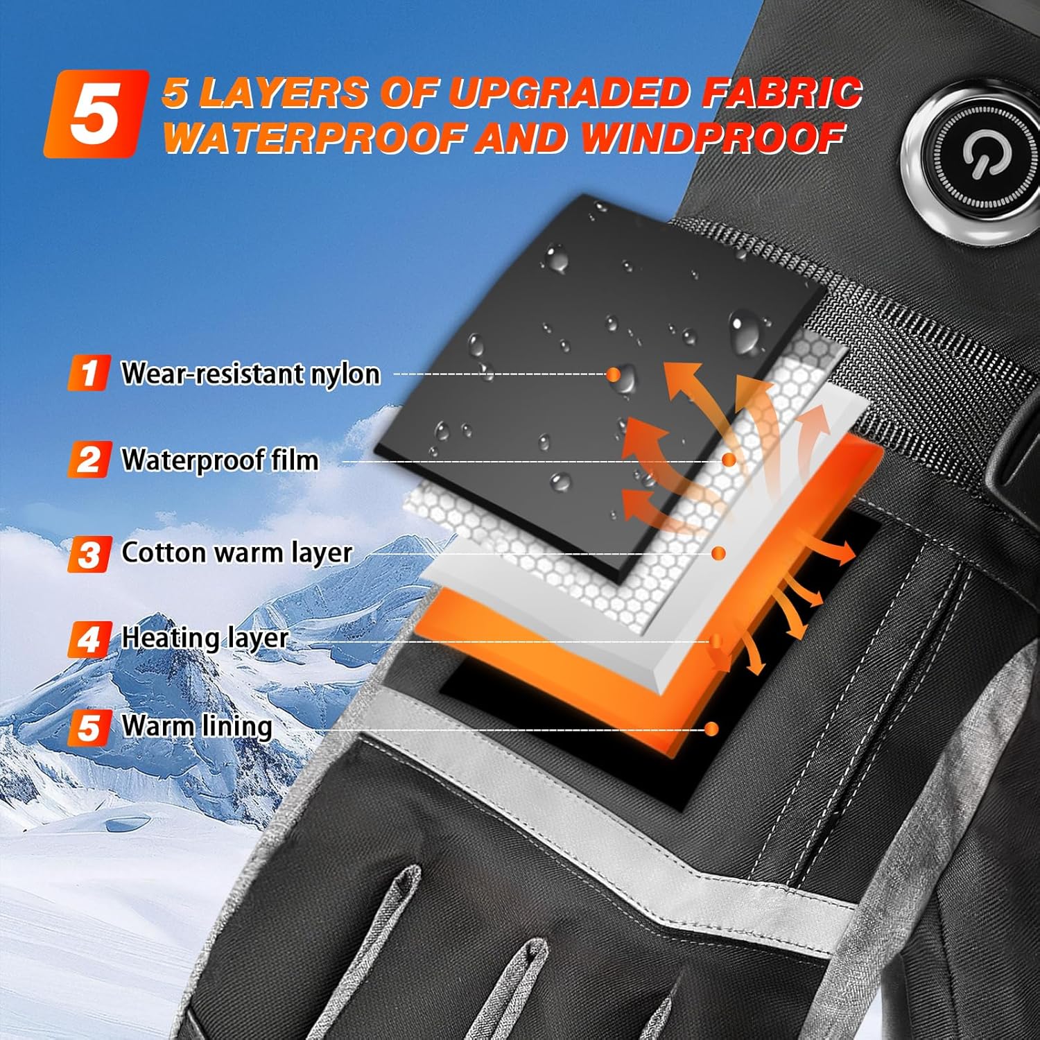 Heated Gloves for Women 5V 5000mAh Rechargeable Battery Electric Hand Warmers with Touch Screen Non-Slip Adjustable Wrist Design for Cold Weather Driving Skiing Hiking