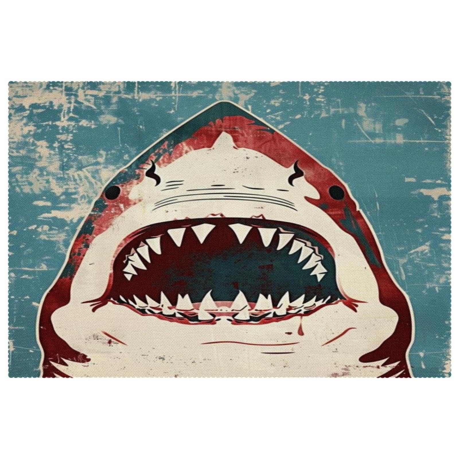 Set de table requin x6 pour salle à manger 30x45 cm antidérapant
