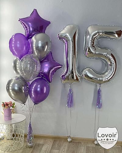 Miniatura 7 de Lovoir Globo dorado de 40 pulgadas con el número 51 de 15 dígitos gigantes, helio dorado para fiesta de cumpleaños de 15 y 51 años, suministros de